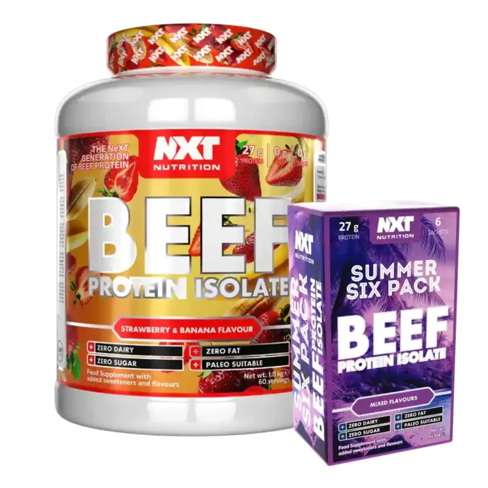 NXT Beef Protein Isolate 1.8kg Free Summer Six Pack