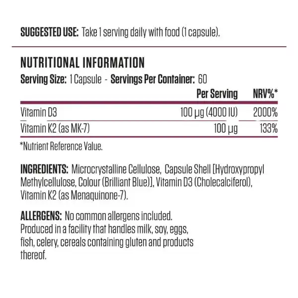Applied Nutrition Vitamin D3 & Vitamin K2 - Image 2