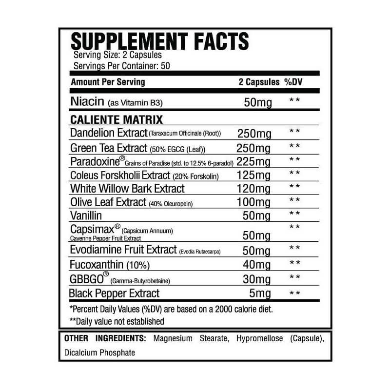 Xtremis Caliente Non-Stim Fat Burner - Image 2